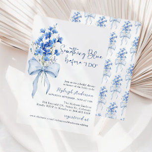Something Blue Ribbon Bridal Shower   Dusty Blue  Invitation