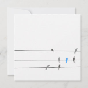 Something Blue   Simplistic Bird Sky Painting Card