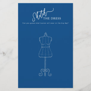 Something Blue Sketch the Dress Bridal Shower Game