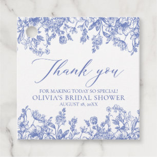 Something Blue Victorian Floral Bridal Shower Favour Tags