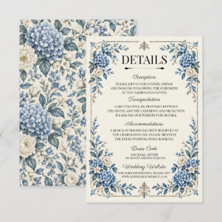 Something Blue Vintage Heirloom Wedding Details Enclosure Card