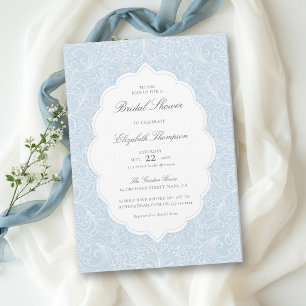 Something Blue Vintage Lace Brunch Bridal Shower Invitation