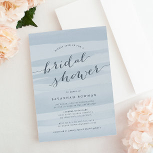 Something Blue Watercolor Bridal Shower Invitation