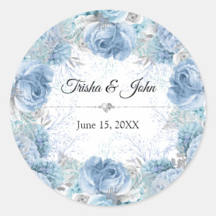 Something Blue Wedding Collection Classic Round Sticker