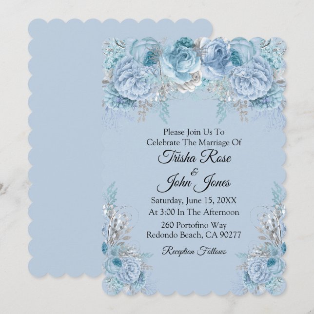 Something Blue Wedding Collection Invitation (Front/Back)
