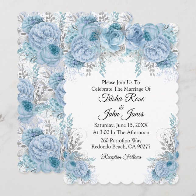 Something Blue Wedding Collection Invitation (Front/Back)