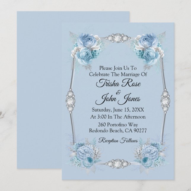 Something Blue Wedding Collection Invitation (Front/Back)