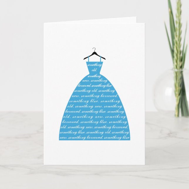 something blue, wedding dress, bridal gown card (Front)