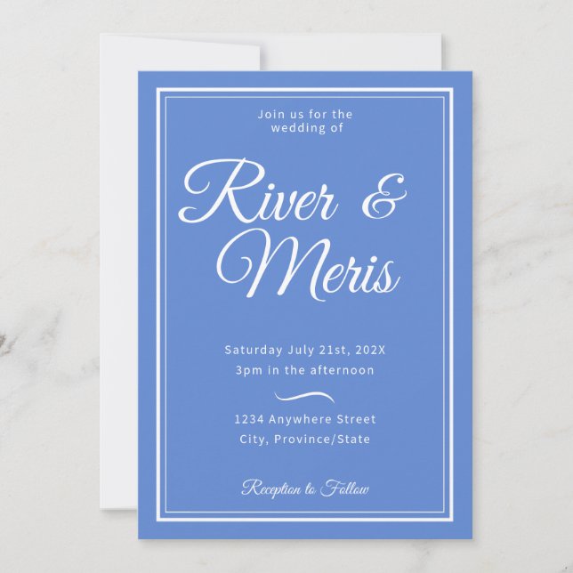 Something Blue Wedding Invitation (Front)