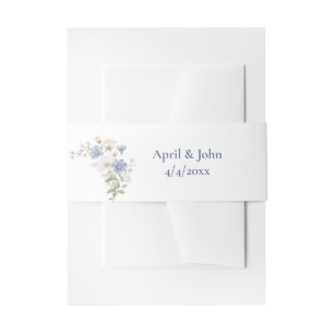 Something Blue Wedding Invitation Belly Band