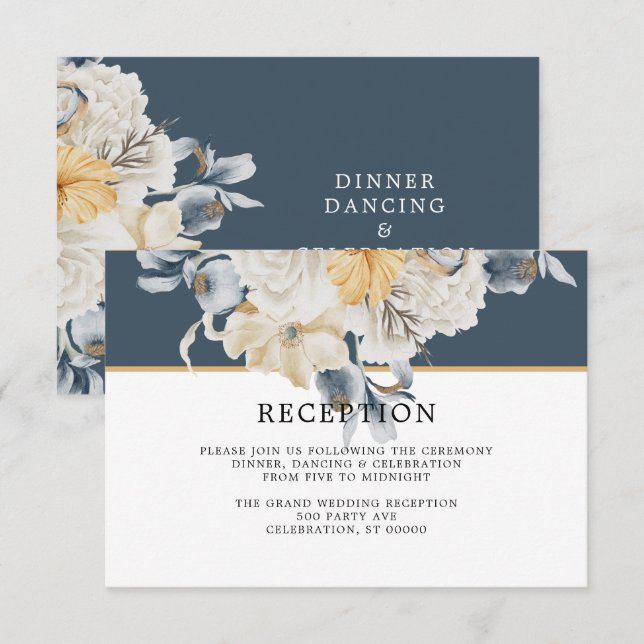 SOMETHING BLUE| Wedding Reception Card (Front/Back)
