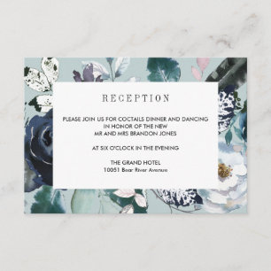 Something Blue WEDDING Reception Details Enclosure Card
