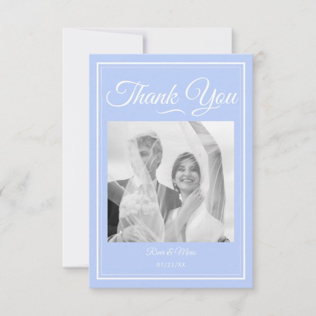 Something Blue Wedding Thank You Card (Front)