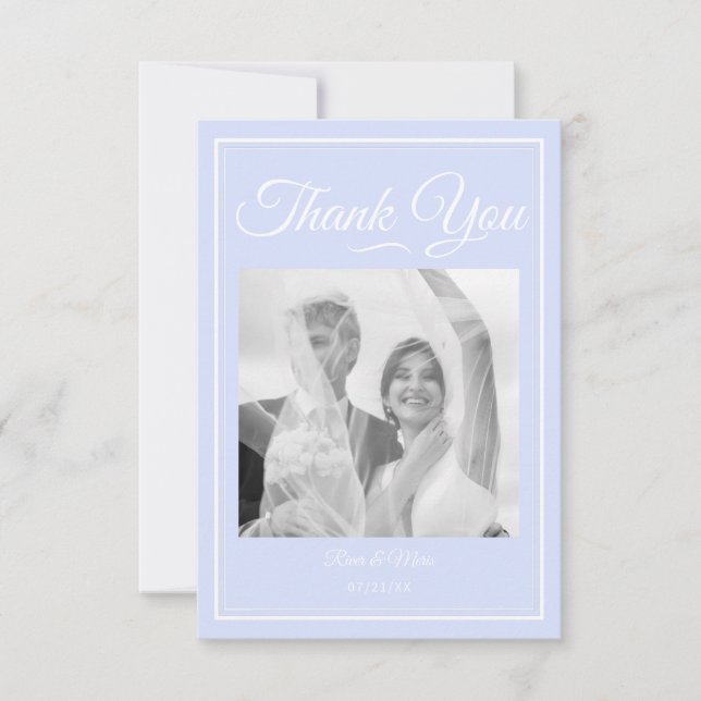 Something Blue Wedding Thank You Card (Front)