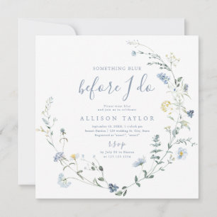 Something Blue Wildflower Boho Bridal Shower  Invitation