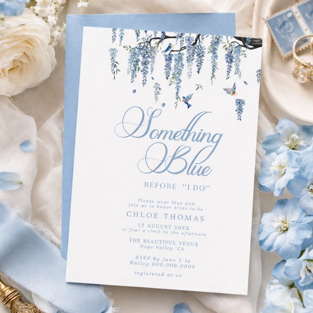 Something Blue Wildflower Bouquet Bridal Shower  Invitation (Creator Uploaded)