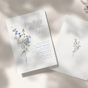Something Blue Wildflower Bouquet Bridal Shower Invitation