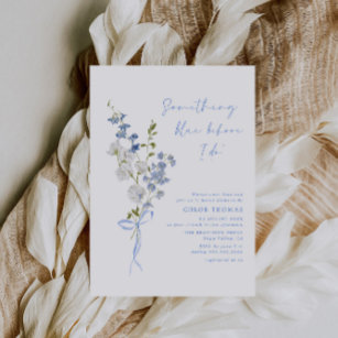 Something Blue Wildflower Bouquet Bridal Shower Invitation