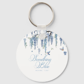 Something Blue Wildflower Bouquet Bridal Shower  Key Ring