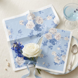 Something Blue Wildflower Bouquet Bridal Shower  Napkin