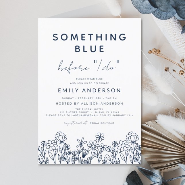 Something Blue Wildflower Bridal Shower Invitation (Creator Uploaded)