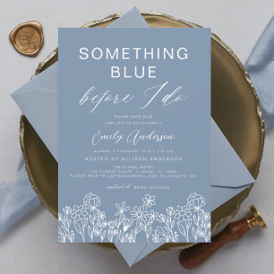 Something Blue Wildflower Bridal Shower Invitation