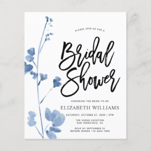 Something Blue Wildflower Bridal Shower Invite
