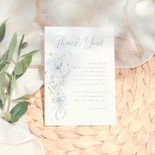 Something Blue Wildflower Bridal Shower Thank You Card