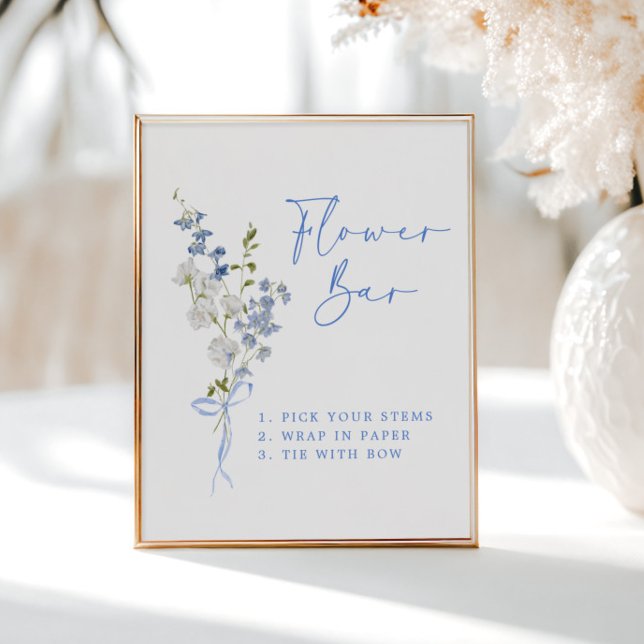 Something Blue Wildflower Ribbon Flower Bar Poster (Creator Uploaded)