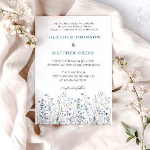Something Blue Wildflower Wedding Invitation