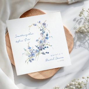 Something Blue Wildflowers Bridal Shower Napkin