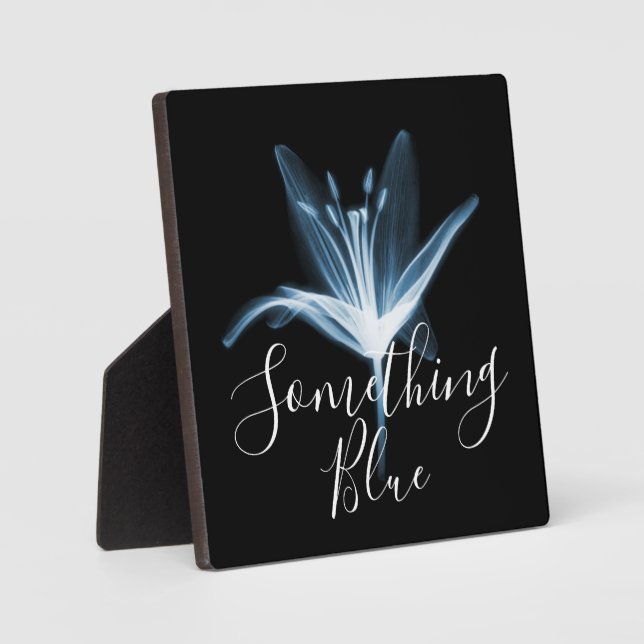 Something Blue X-Ray Lily Flower Wedding Plaque (Front)