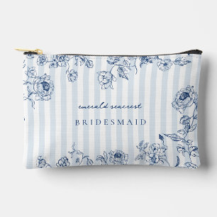 Something Blue Zipper Makeup Bag Bridal Party Gift