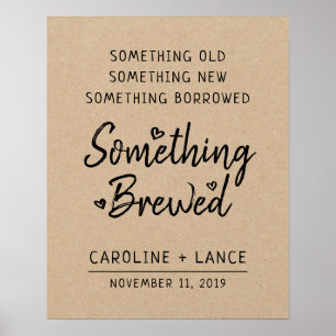Something Borrowed, Something Brewed Bridal Shower Poster