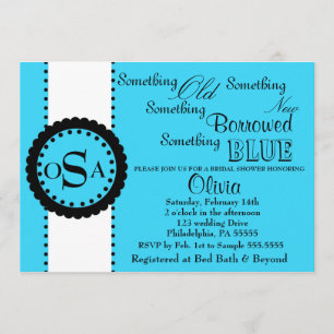 Something Bridal Shower Invitation ( bright blue )