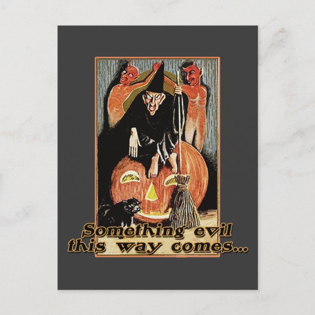 Something Evil This Way Comes Halloween Tees Postcard (Front)