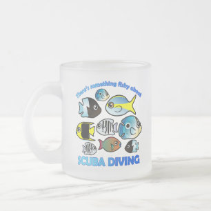 Something Fishy About Scuba Frosted Glass Coffee Mug