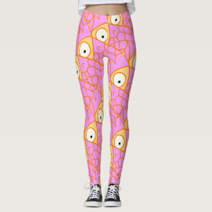 Something fishy! cute artsy pink fish leggings