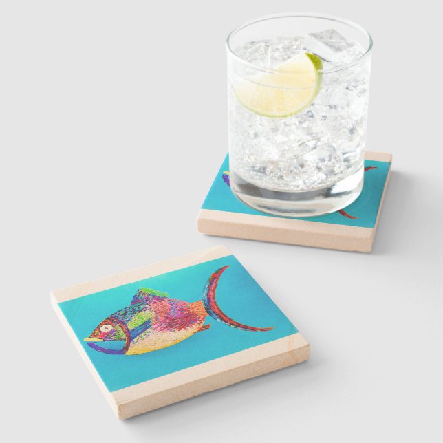 Something Fishy Drink Coasters (Side)