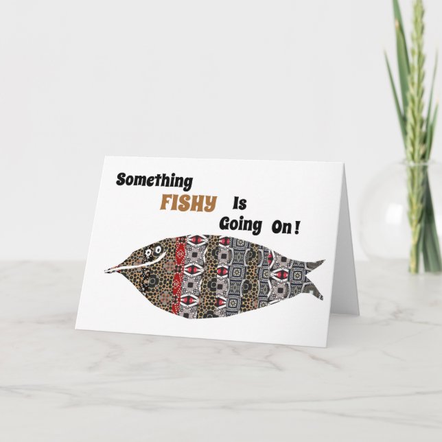 Something Fishy Is Going On Folded Thank You Card (Front)