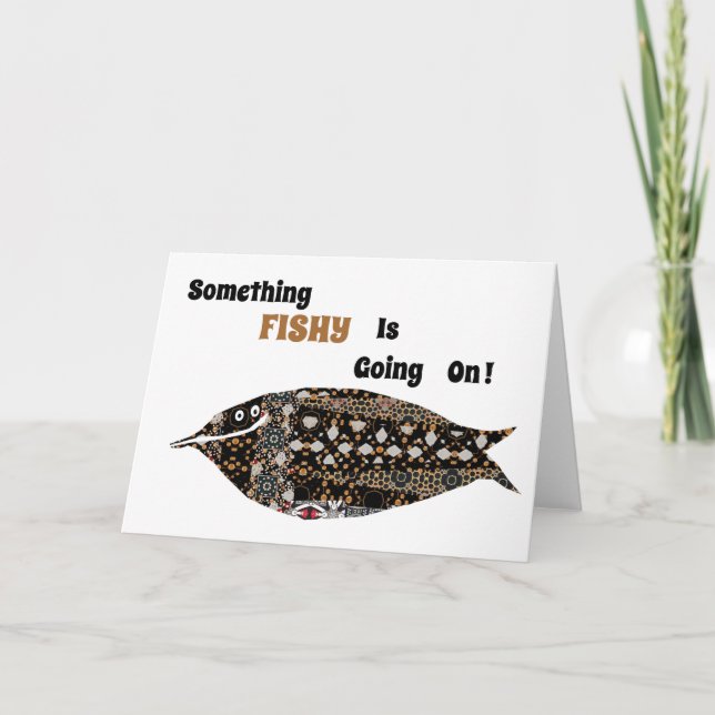 Something Fishy Is Going On Folded Thank You Card (Front)