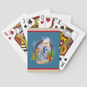 Something Fishy Mermaid Pixel Art Playing Cards