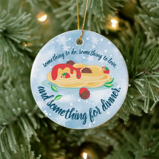 Something for dinner spaghetti foodie Christmas Ceramic Tree Decoration (Tree)