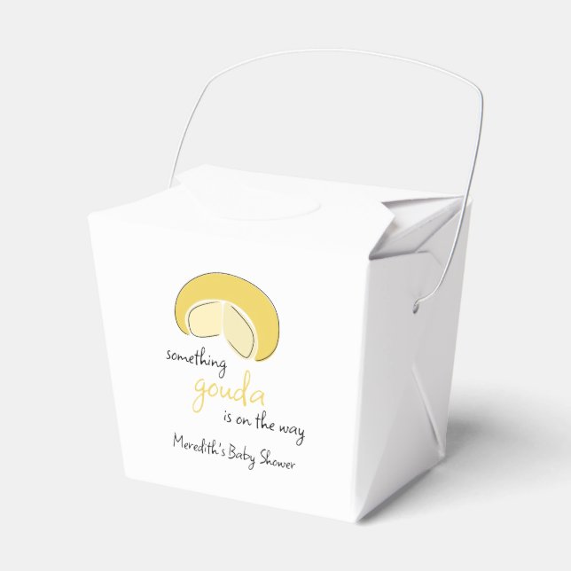 Something Gouda On Way Cheese Wheel Baby Shower Favour Box (Front Side)