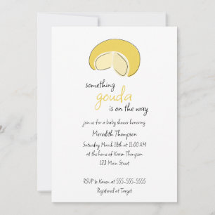 Something Gouda On Way Cheese Wheel Baby Shower Invitation