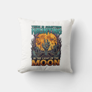 Something Haunting Moon Halloween Zombie Hand Grav Cushion