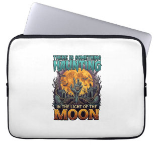 Something Haunting Moon Halloween Zombie Hand Grav Laptop Sleeve