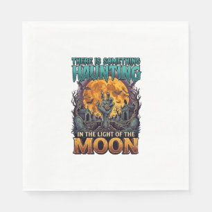 Something Haunting Moon Halloween Zombie Hand Grav Napkin