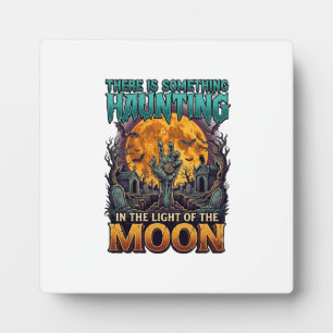 Something Haunting Moon Halloween Zombie Hand Grav Plaque