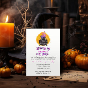 "Something is Brewing" Fun Halloween Party Invitation